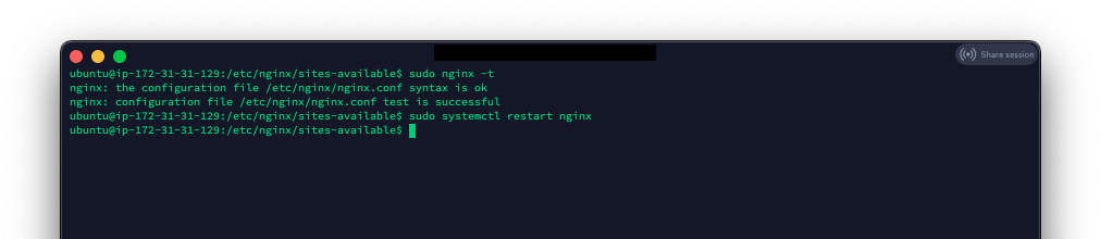 test and restart nginx