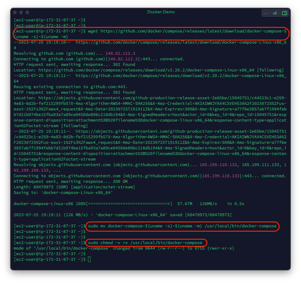 install docker compose on AWS linux
