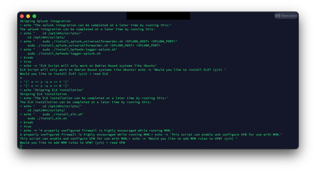 splunk ELK UFW Configuration