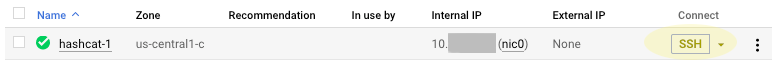 google instance ssh terminal