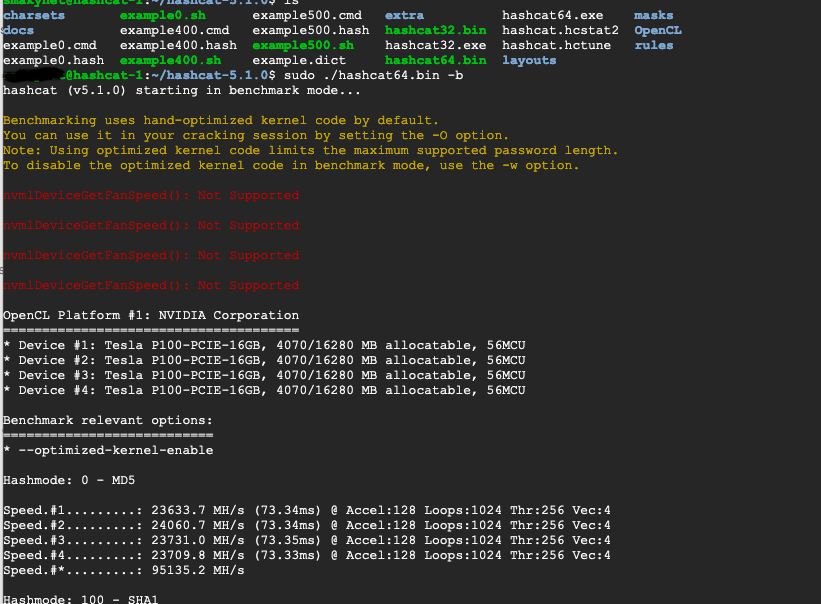 google hashcat benchmark