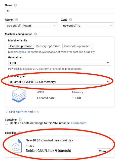 Create g1 small instance