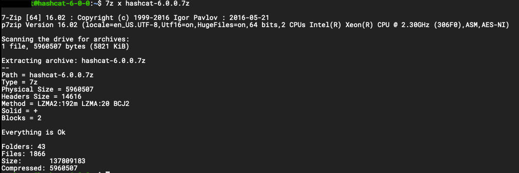 extract hashcat command line