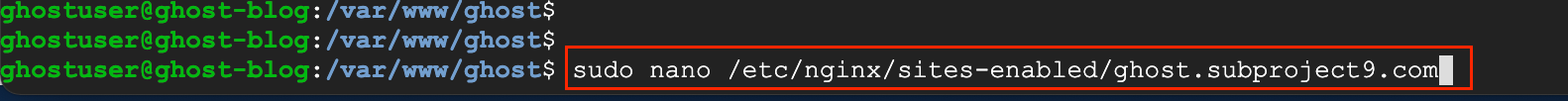 edit nginx config file