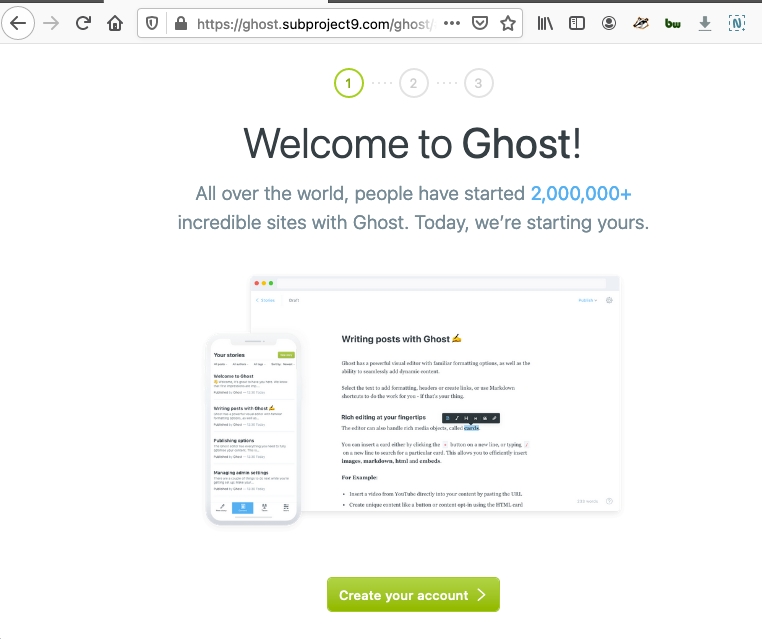 Ghost install is good
