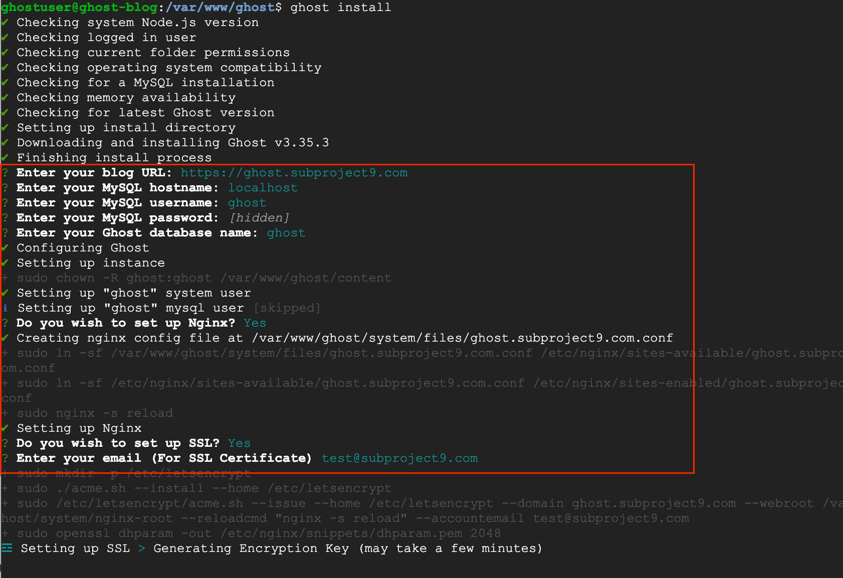 Ghost Blog Setup Questions