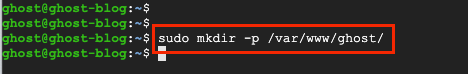 Make directory for Ghost Blog
