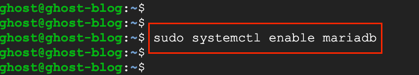 mariaDB start on server boot